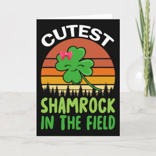 Tarjeta Día de San Patricio Niñas Infantil Shamrock Más Li