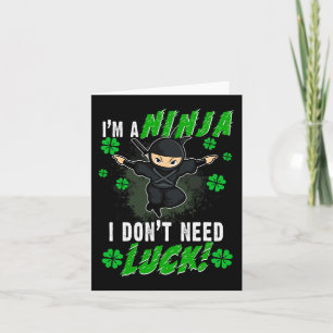 Tarjeta Día de San Patricio Ninja Suerte Verde Regalo para