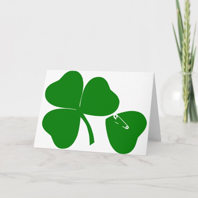 Tarjeta Día de San Patricio - Obtén suerte 3 + 1 hojas = 4 (Anverso)
