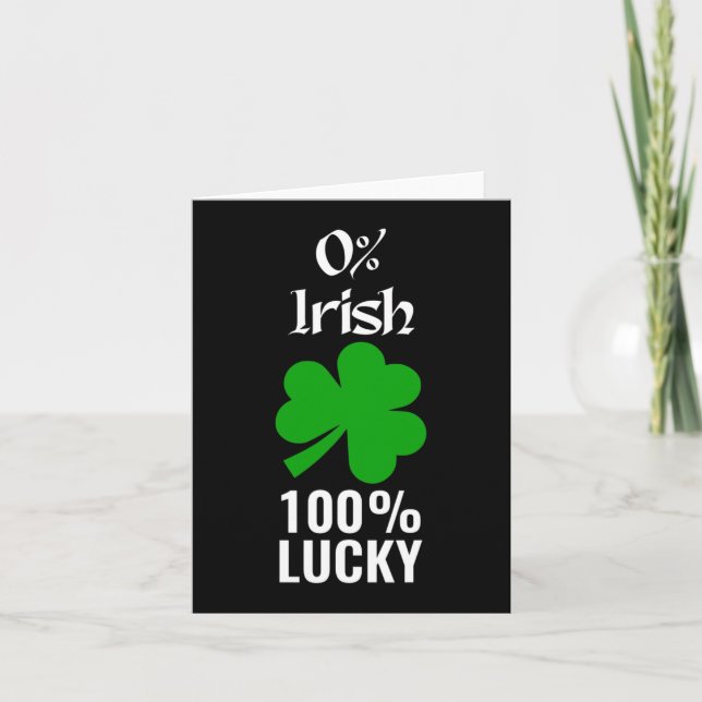 Tarjeta Día de San Patricio Paddys Irlanda Trébol 0% Irlan (Anverso)