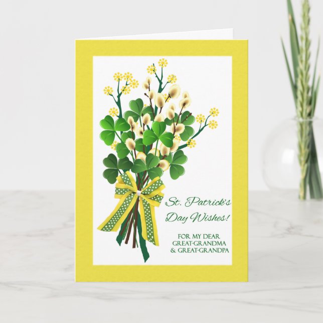 Tarjeta Día de San Patricio para los Grandes Abuelos Shamr (Anverso)