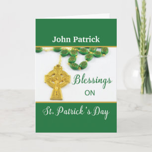 Tarjeta Día de San Patricio Personalizar Rosario Nombre Re