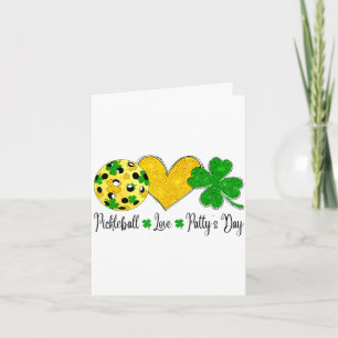 Tarjeta Día de San Patricio pickleball tréboles st