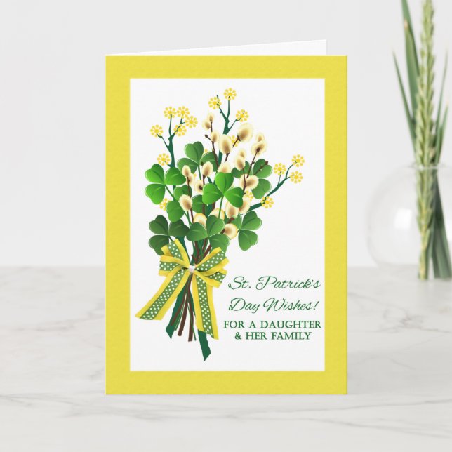 Tarjeta Día de San Patricio por la Hija y la Familia (Anverso)