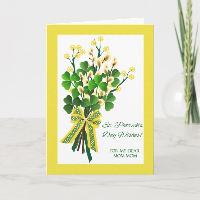 Tarjeta Día de San Patricio por la mamá con los Shamrock (Anverso)