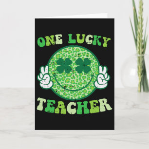 Tarjeta Día de San Patricio Profesor Afortunado Sonrisa Pa