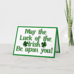 Tarjeta Día de San Patricio - Que la suerte de los irlande