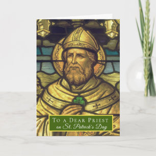 Tarjeta Día de San Patricio religioso católico Obispo