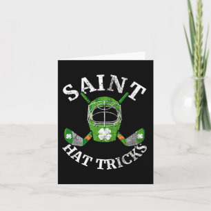Tarjeta Día de San Patricio Saint Hat Trucos Hockey Trébol