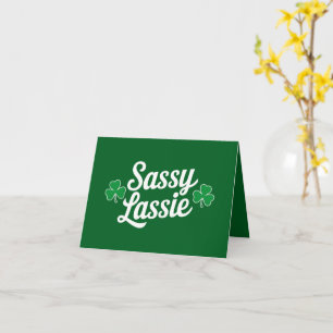 Tarjeta Día de San Patricio Sassy Lassie Divertido Irlandé