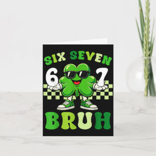 Tarjeta día de san patricio seis siete bruh meme 6 7 trébo