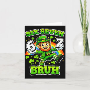 Tarjeta Día de San Patricio seis siete meme 6 7 bruh 