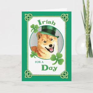 Tarjeta Día de San Patricio Shiba Inu