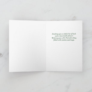 Tarjeta Día de San Patricio Sobrina Jirafa Lindo Tréboles