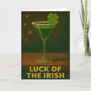 Tarjeta Día de San Patricio Suerte del Martini de Trébol I