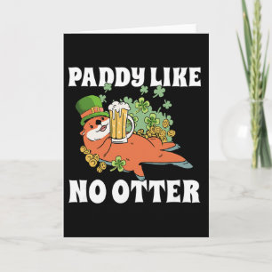 Tarjeta Día de San Patricio Suerte Duende Nutria Paddy Me