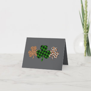 Tarjeta Día de San Patricio Suerte Irlandés Verde Cuadros 
