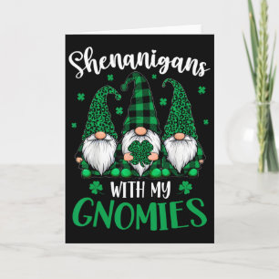 Tarjeta Día de San Patricio Trébol Gnomos Lindos Mujeres K