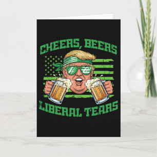 Tarjeta Día de San Patricio Trump Aplaude Lágrimas Liberal