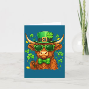 Tarjeta Día de San Patricio Vaca novilla divertida Shamroc