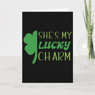 Tarjeta Día de San Patricio Verde Irlandesa Es Mi Amuleto 