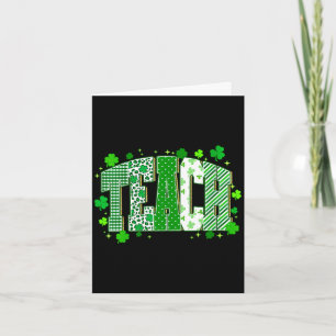 Tarjeta Día de San Patricios tréboles profesora mujeres