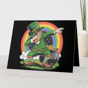 Tarjeta Día de San Patrón Dabbing Leprechaun Dab Dance