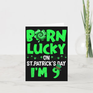 Tarjeta Día de San Patrón Noveno Chica de cumpleaños de 9 
