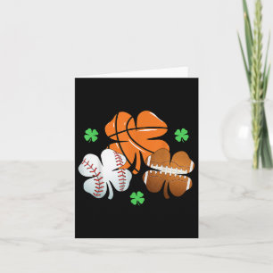 Tarjeta Día de San Patrón Shamrock Basketball Béisbol Irla