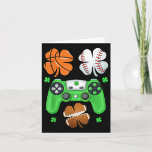 Tarjeta Día de San Patrón Shamrock Basketball Gamin