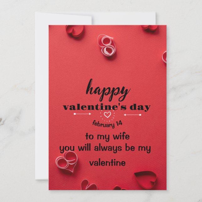 Tarjeta día de San Valentín (Anverso)