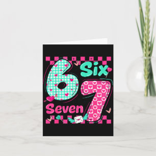 Tarjeta Día de San Valentín 6 7 Seis Siete Corazones Elega
