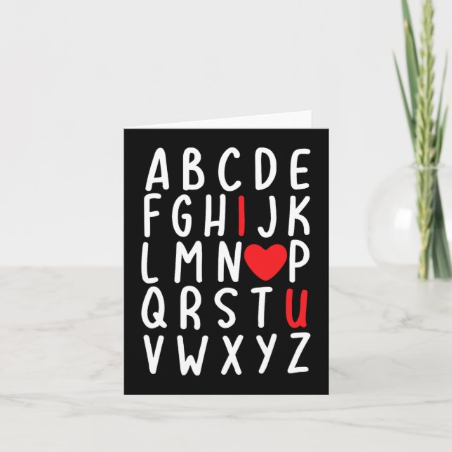 Tarjeta Día de San Valentín Abc Te Amo Corazón Regalo para (Anverso)