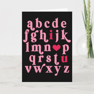 Tarjeta Día de San Valentín Alfabeto Abc Te Quiero Profeso