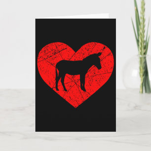 Tarjeta Día de San Valentín Amor Corazón Amante de Burro A