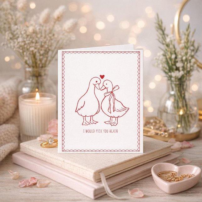 Tarjeta Día de San Valentín Amor de Ganso Marido Sentiment (Subido por el creador)