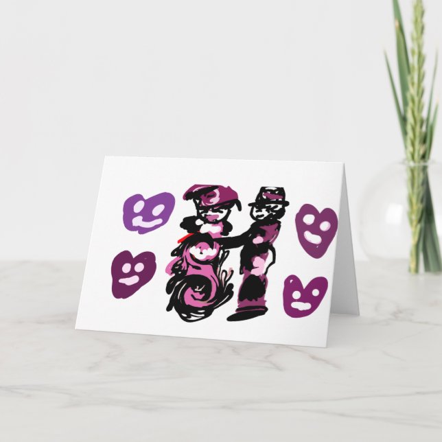 Tarjeta día de San Valentín amor púrpura  (Anverso)