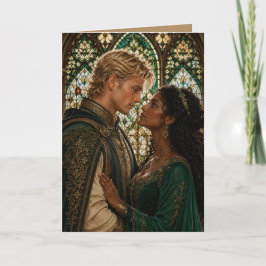 Tarjeta Día de San Valentín aniversario de pareja medieval