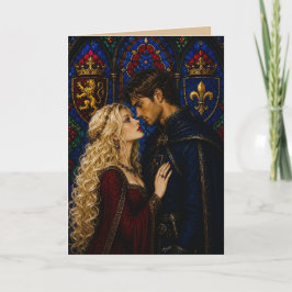 Tarjeta Día de San Valentín aniversario de pareja medieval