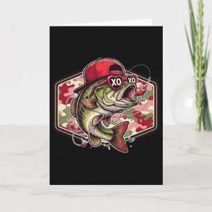Tarjeta Día de San Valentín B Pesca Camuflaje Pescador