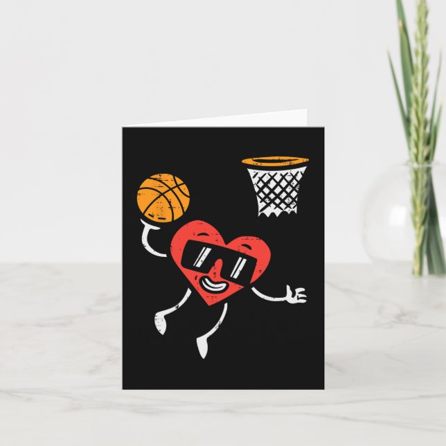 Tarjeta Día de San Valentín Baloncesto Cute Deportes Hombr (Anverso)