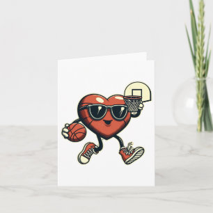 Tarjeta Día de San Valentín Baloncesto Dunking Deportes Ho