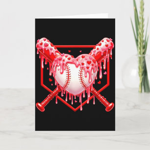 Tarjeta Día de San Valentín Béisbol Chicos Helado Corazón 