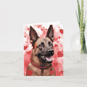 Tarjeta Día de San Valentín belga de Malinois