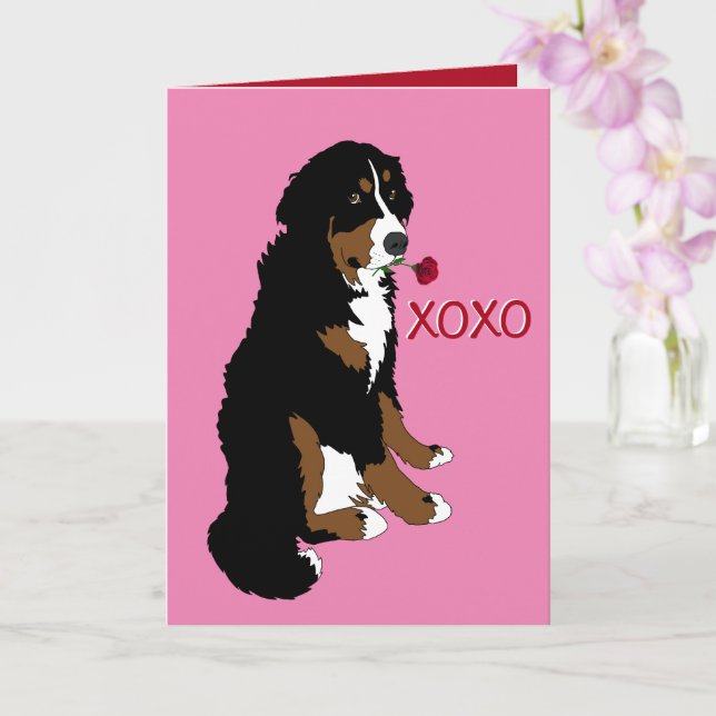 Tarjeta Día de San Valentín Bernese Mountain Dog (Orquídea)