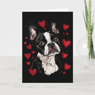 Tarjeta Día de San Valentín Boston Terrier
