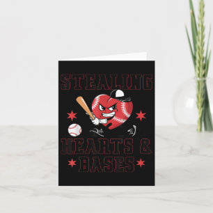 Tarjeta Día de San Valentín Boys Béisbol Jugador Robando C