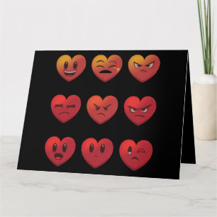 Tarjeta Día de San Valentín Caras Tontas Corazones Diverti