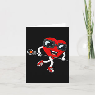 Tarjeta Día de San Valentín Cardiopatía Lacrosse Stick Boy