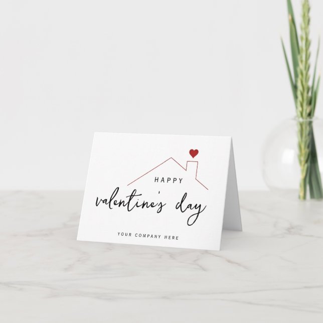 Tarjeta Día de San Valentín Casa de bienes raíces   (Anverso)